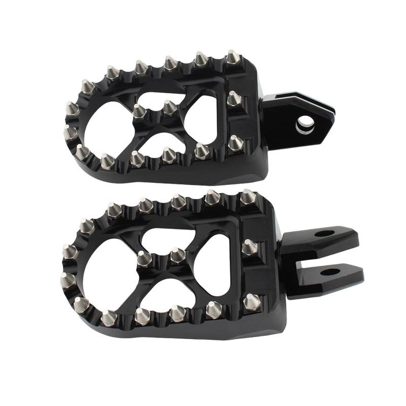 Oshhni 2pcs Motorradfußstifte Wide Footraps Fußpedale Fußstützen für R1 98-99, Schwarze Rückseite von Oshhni