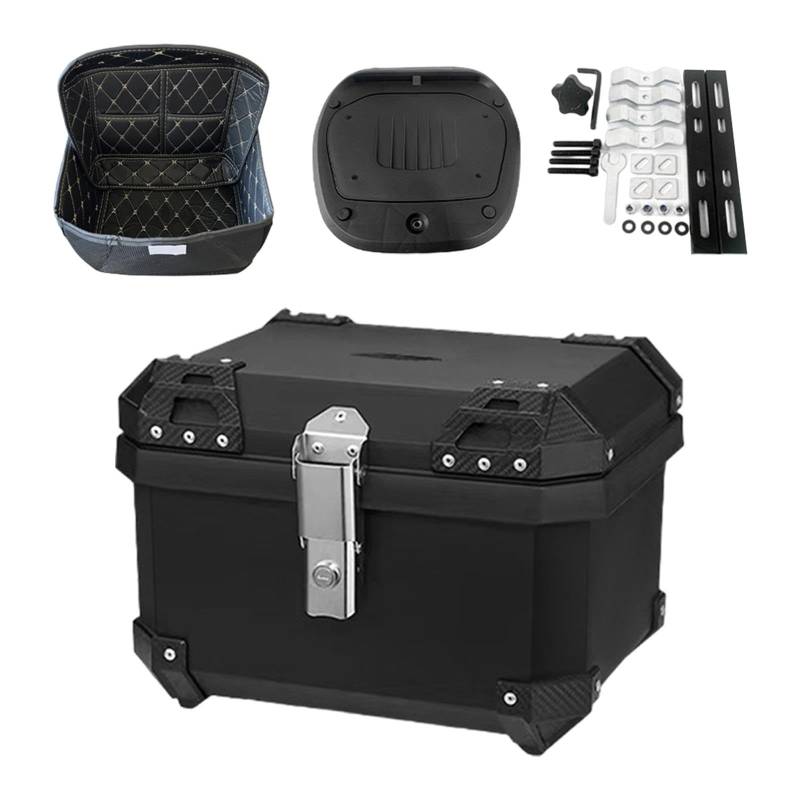 Oshhni 45 L Motorrad Top Case Motorrad Hinten Top Box Wasserdicht Reiten Zubehör, mit Box-Innenfutter von Oshhni