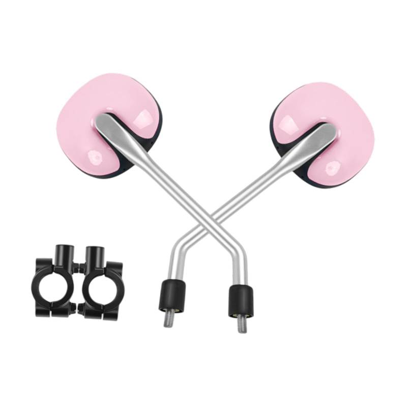 Oshhni Einstellbarer Elektrofahrradspiegel Set konvexer Spiegel Drop resistant breites Sichtfeld Rückenspiegel für die Fahrradmodifikation, Rosa von Oshhni