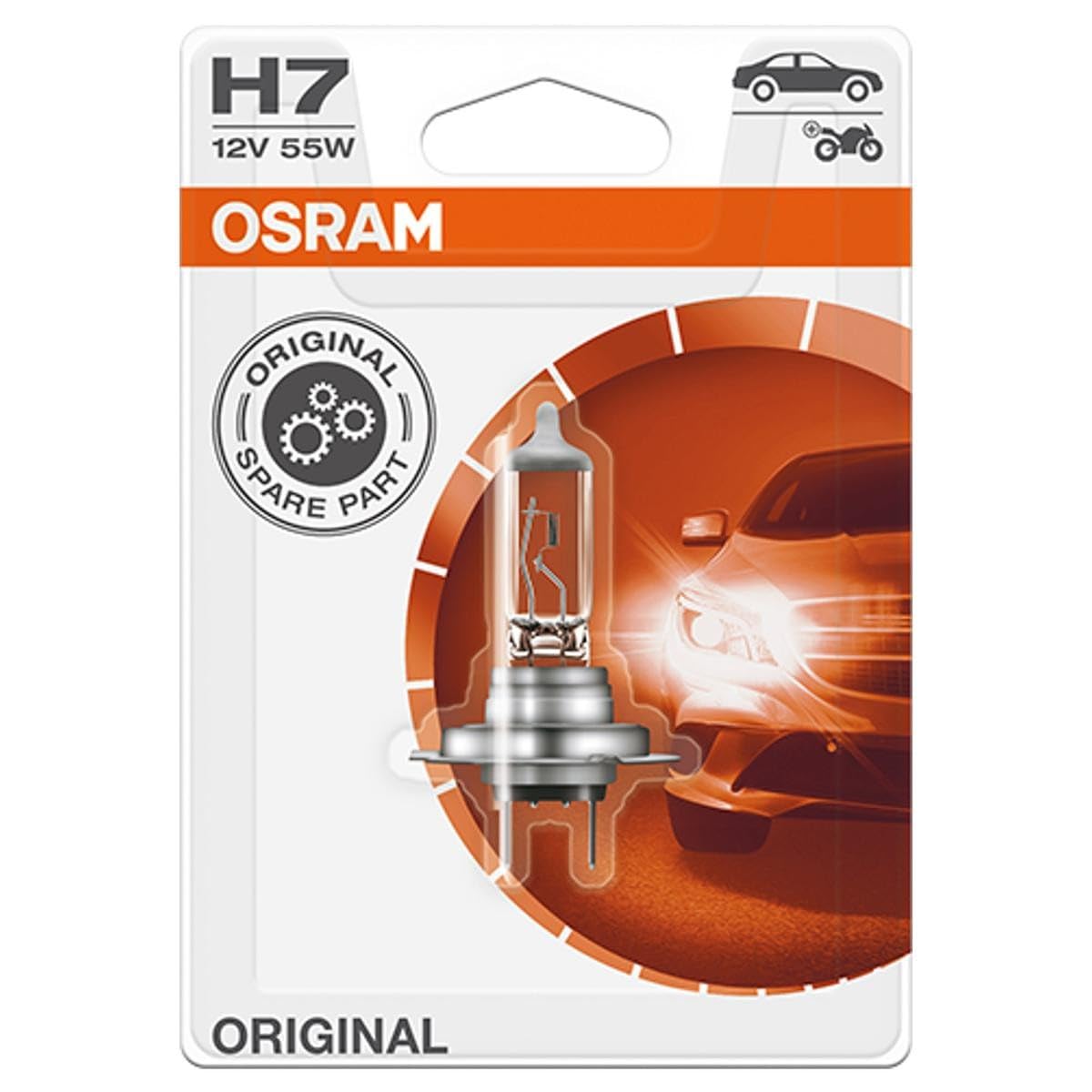 1x H7 OSRAM Lampen Autolampen 12V 55W PX26d 64210-01B von Osram