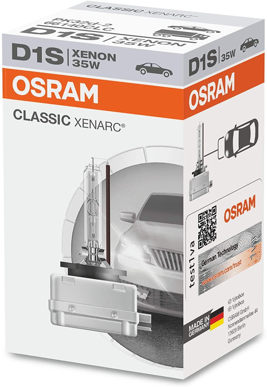 2x OSRAM Xenarc Xenon Brenner D1S CLASSIC 85V 35W PK32d-2 66140CLC von Osram