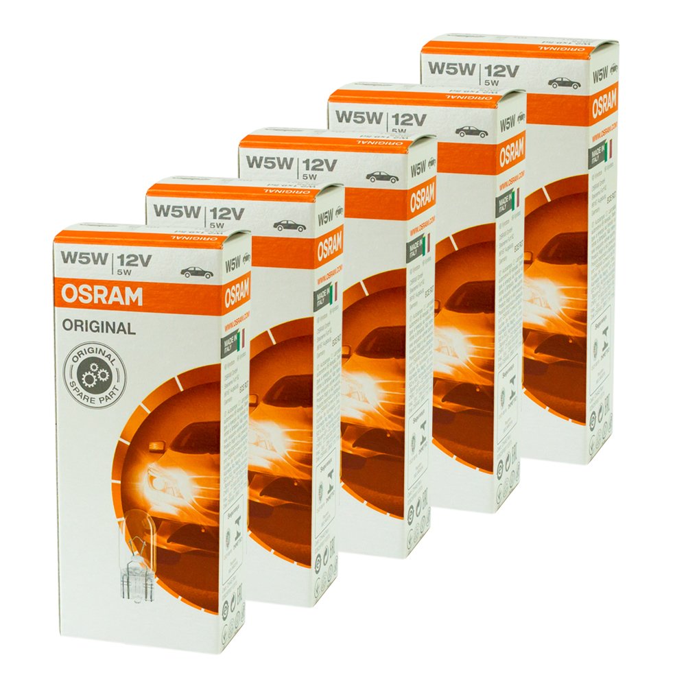 50x Osram Glühbirnen Original 12v 5w W2.1x9.5d Rücklicht Kennzeichen Standlicht von Osram