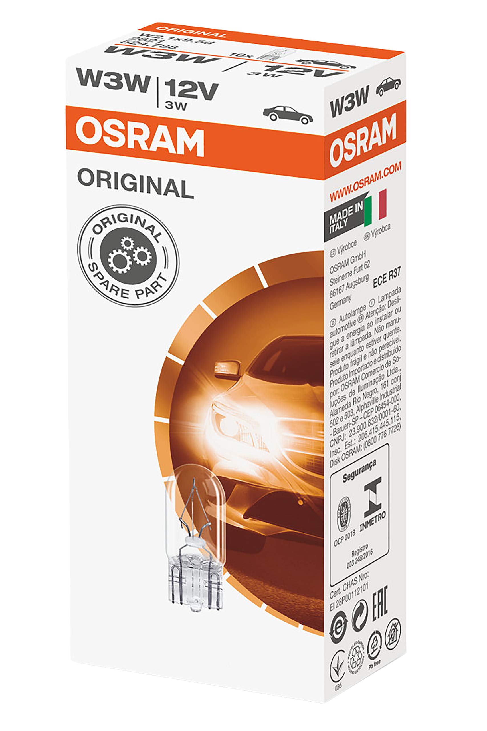 Osram 2821 ORIGINAL W3W, 12V, 1 Lampe von SYLVANIA