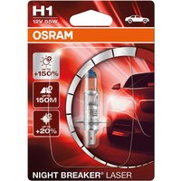 OSRAM Glühlampe, Fernscheinwerfer NIGHT BREAKER® LASER H1 64150NL-01B  VW,AUDI,MERCEDES-BENZ,Golf IV Schrägheck (1J1),POLO (9N_) von Osram