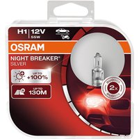 OSRAM Glühlampe, Fernscheinwerfer NIGHT BREAKER® SILVER H1 64150NBS-HCB  VW,AUDI,MERCEDES-BENZ,Golf IV Schrägheck (1J1),POLO (9N_) von Osram