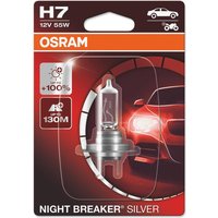 OSRAM Glühlampe, Fernscheinwerfer NIGHT BREAKER® SILVER H7 64210NBS-01B  VW,AUDI,MERCEDES-BENZ,Golf IV Schrägheck (1J1),Golf V Schrägheck (1K1) von Osram