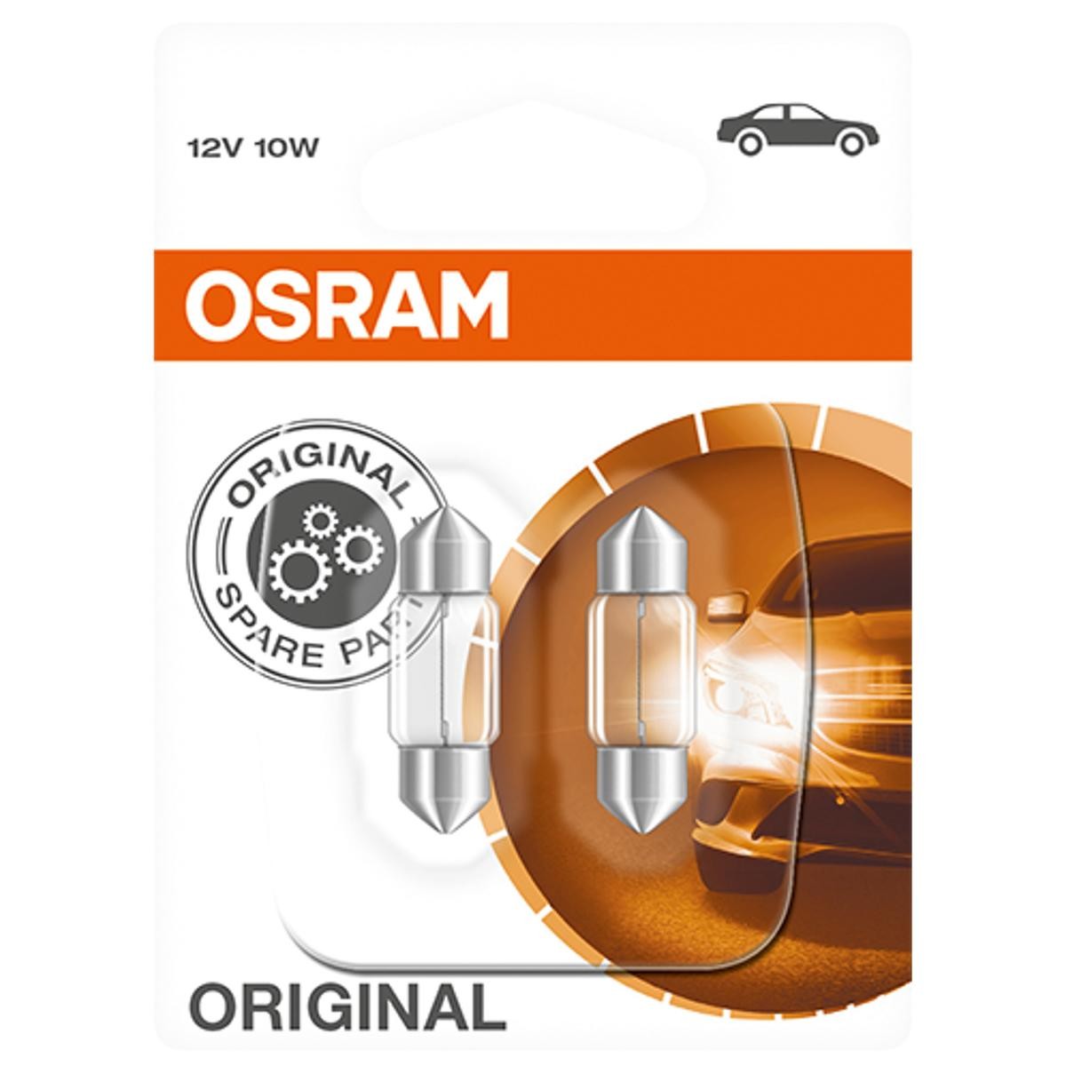 OSRAM Glühlampe, Innenraumleuchte MERCEDES-BENZ,AUDI,OPEL 6438-02B von Osram