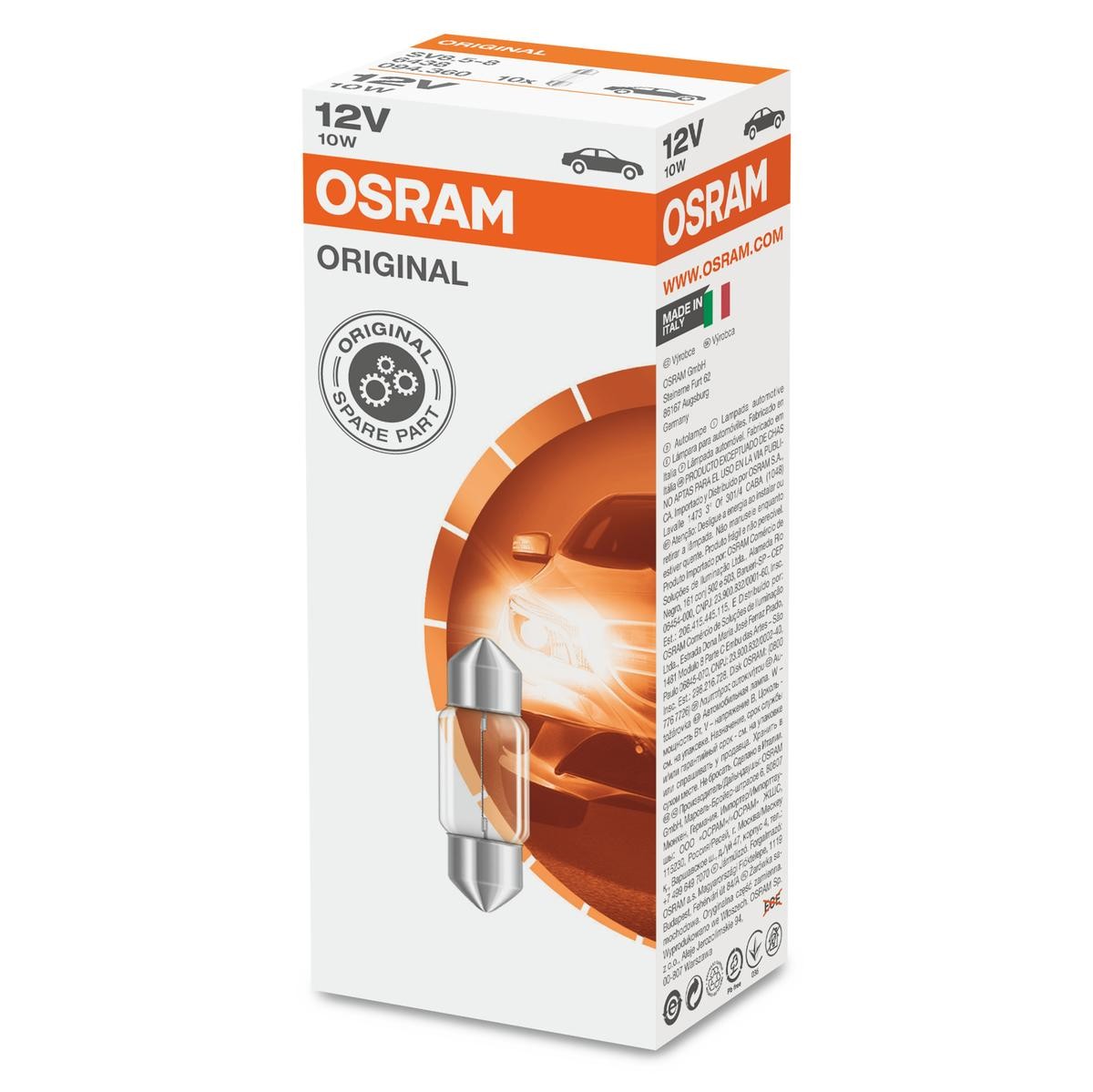 OSRAM Glühlampe, Innenraumleuchte MERCEDES-BENZ,AUDI,OPEL 6438 von Osram