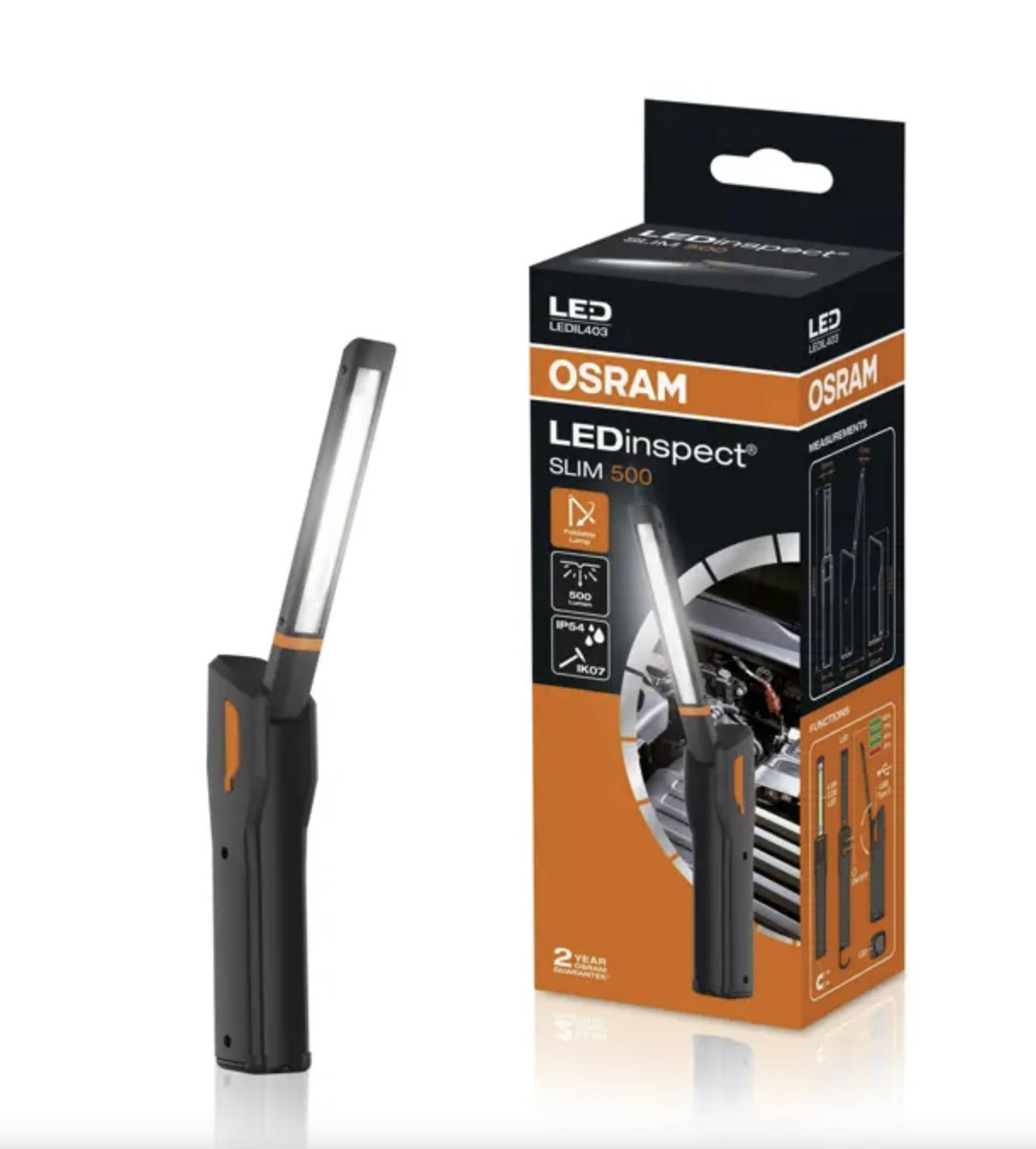 OSRAM LEDIL403 LEDinspect SLIM500, Inspektionsleuchte, 6000K, wiederaufladbare LED Arbeitsleuchte, magnetisch, biegsam, inkl. Haken von Osram