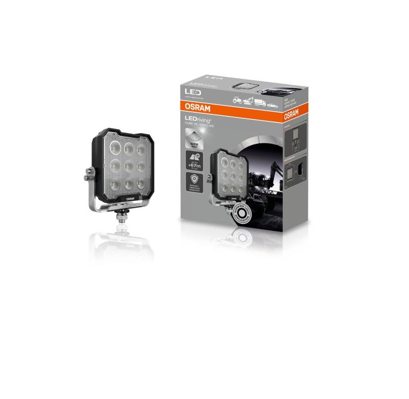 OSRAM LEDriving Cube WL VX125-WD, LEDWL108-WD, OFF ROAD, LED Arbeitsscheinwerfer, 3000 Lumen, Lichtstrahl bis zu 67 m, 12V/24V, Faltschachtel (1 Lampe) von Osram