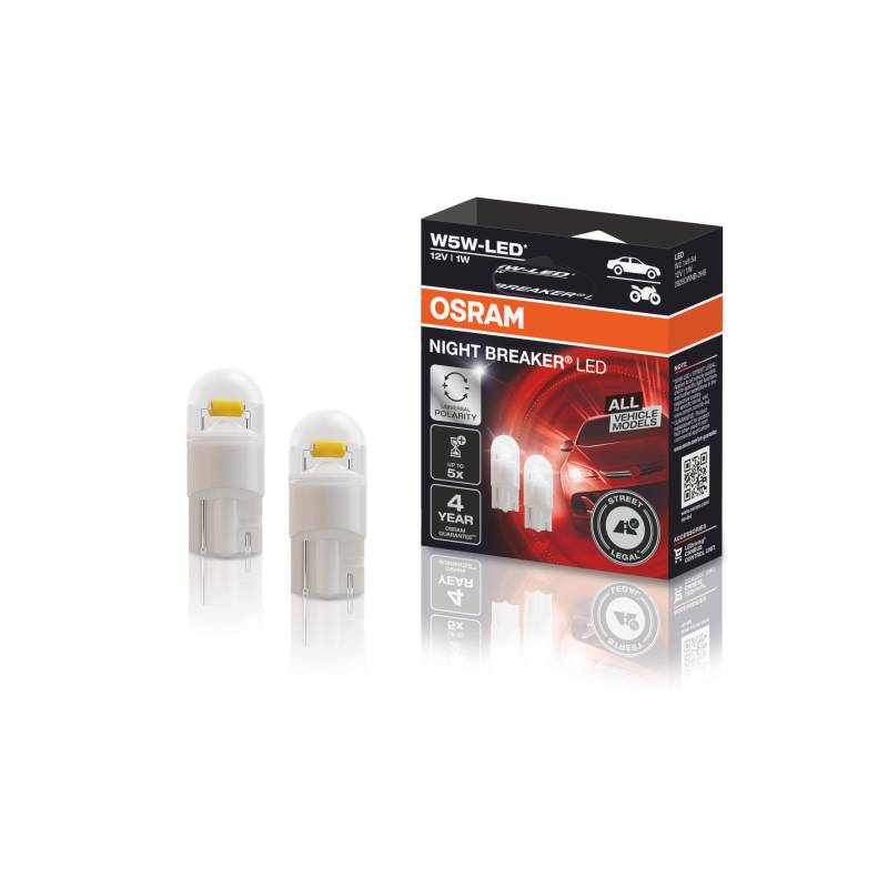 OSRAM NIGHT BREAKER LED W5W, universelles Standlicht/Positionslicht/Innenraumlicht, 12V von Osram