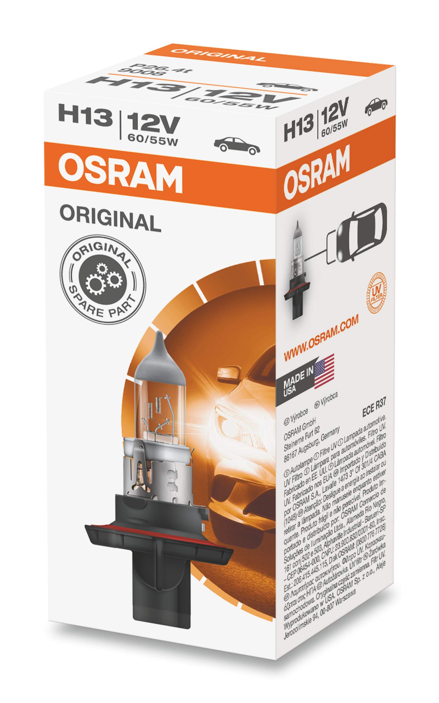 Osram ORIGINAL H13, 9008, 12V, 1er Faltschachtel von Osram