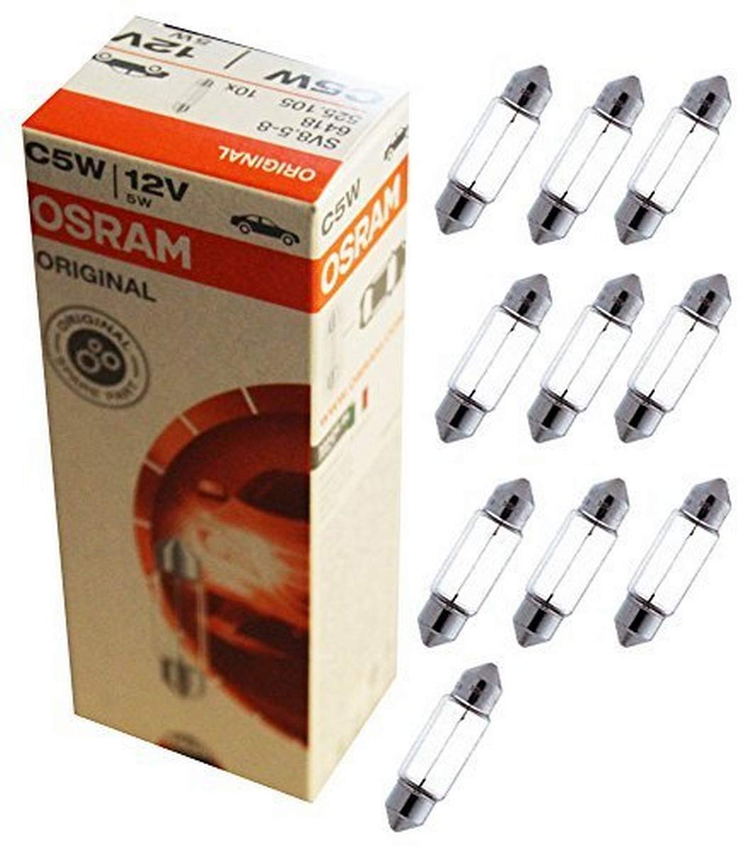 Osram 6418.TP ORIGINAL Innenbeleuchtung C5W, 6418, 12V, 10erFaltschachtel, Silber von Osram