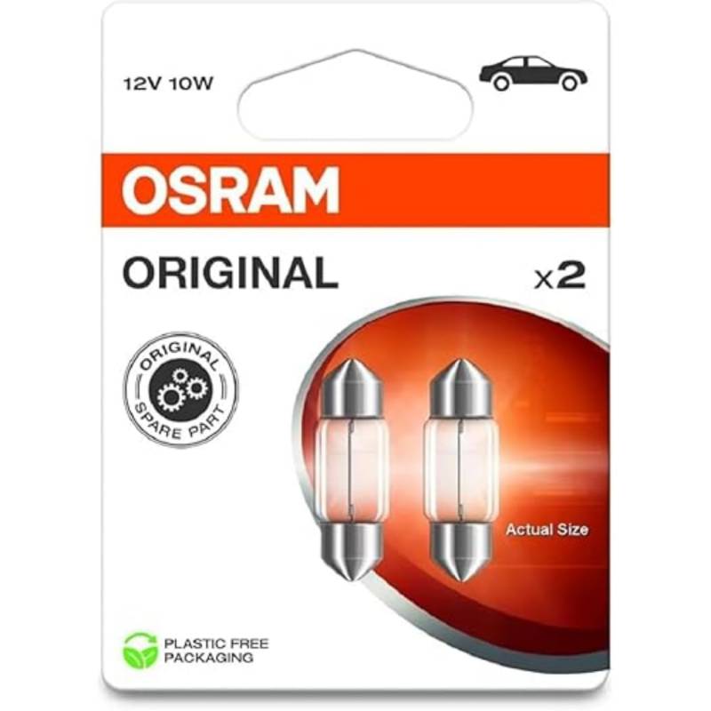 Osram ORIGINAL LINE 12V, Festoon, Doppelblister (2 Lampen), white von Osram