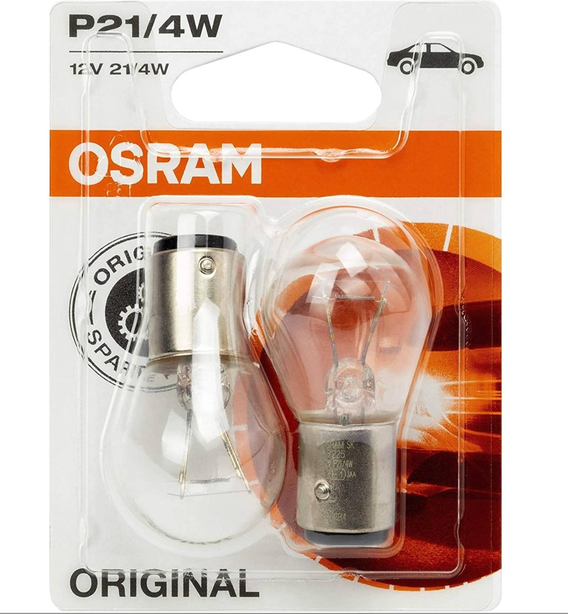 OSRAM Original Sonderlampe - Glühlampe,12V P21/4W Halogen Zusatzlicht 7225-02B im Doppelblister von Osram