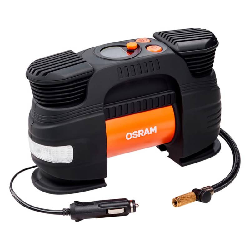 OSRAM TYREinflate 830, 12V DC großer Fahrzeug Reifenfüller, mit Auto-Stopp und LED-Licht,Ventil zum Entleeren der Luft, Stromanschluss über 12-V-Steckdose im Auto, Reifenbefüllung in 2 Minuten von Osram