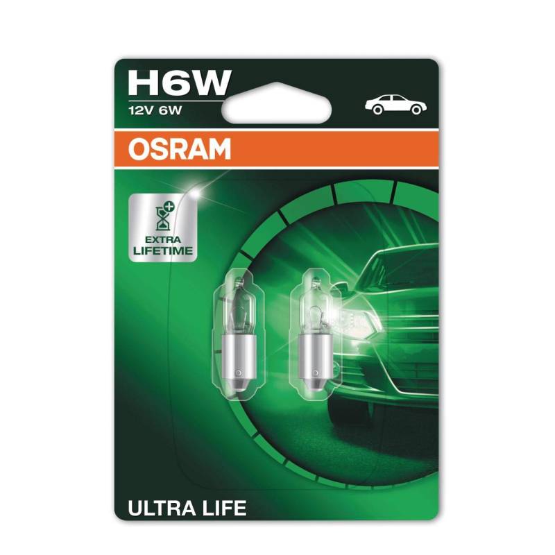 Osram Ultra Life Halogen Birnen - BAX9S (H6W) - 12V/6W - Satz à 2 Stück von Osram