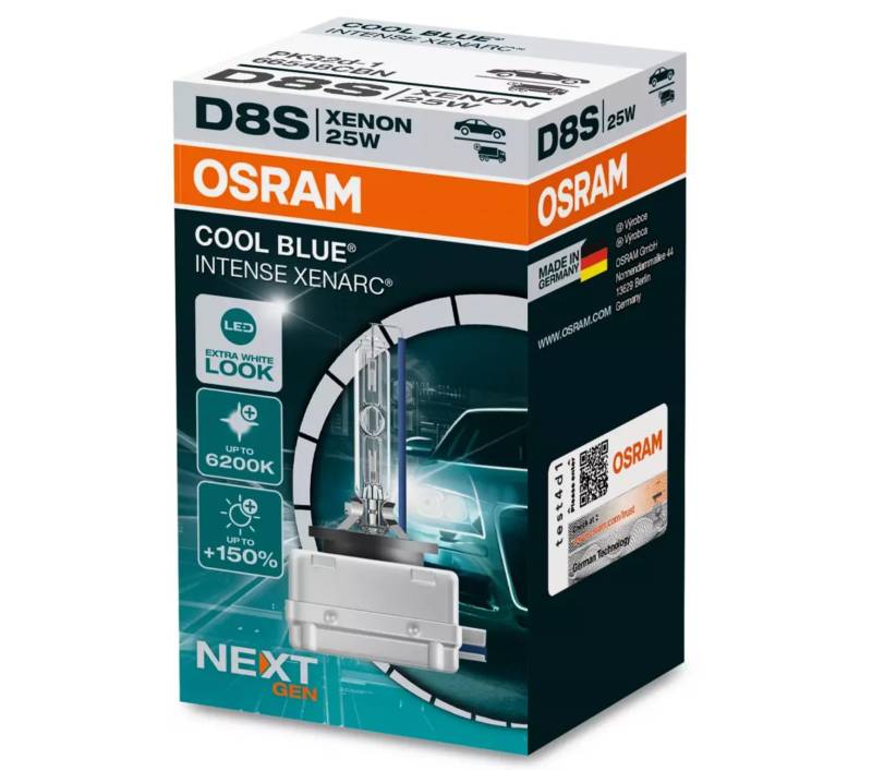 Osram Xenarc Cool Blue Intense NextGen HID-Xenon Birne - D8S - 40V/25W - pro Stück (max. 6200K) von Osram