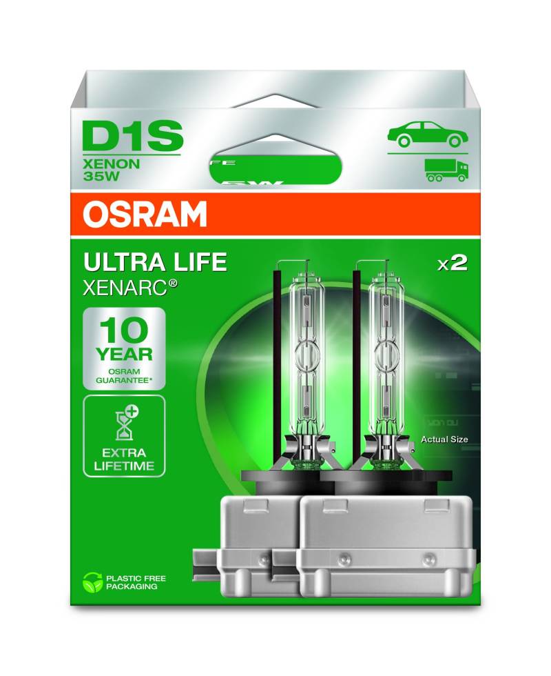 OSRAM XENARC ULTRA LIFE, D1S, Xenon-Scheinwerferlampen, Hängebox (2 Lampen) von Osram