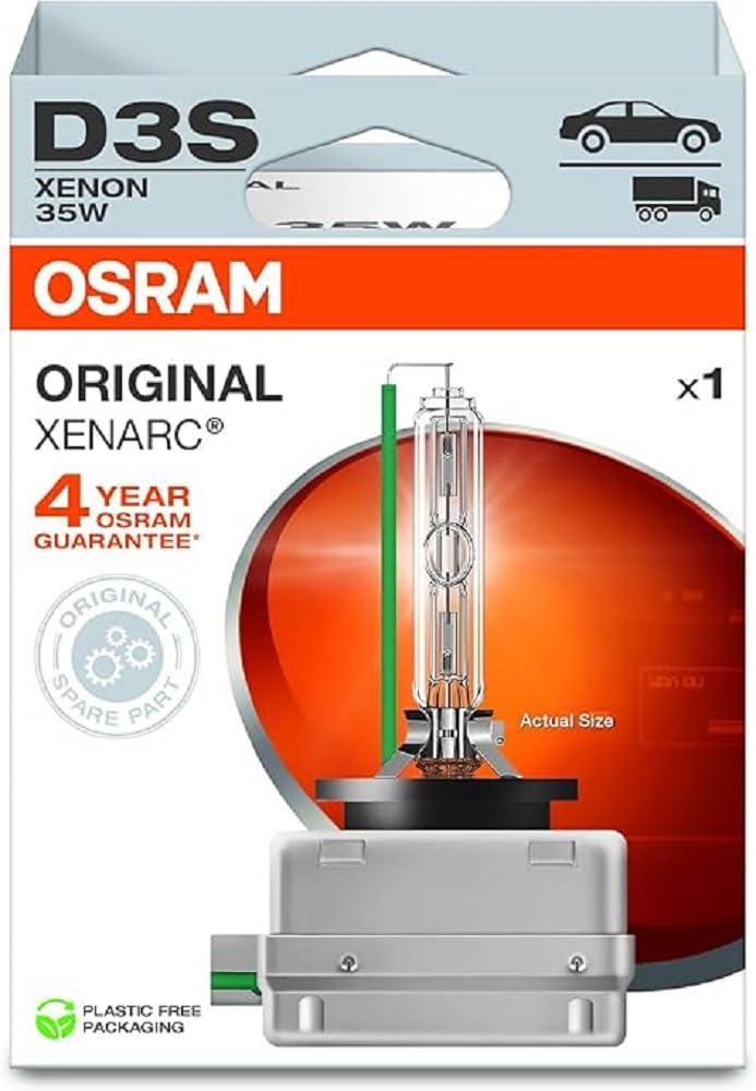 Osram XENARC ORIGINAL D3S HID Xenon-Brenner, Entladungslampe, Erstausrüsterqualität OEM, 66340-1HB, 1 Lampe, white von Osram