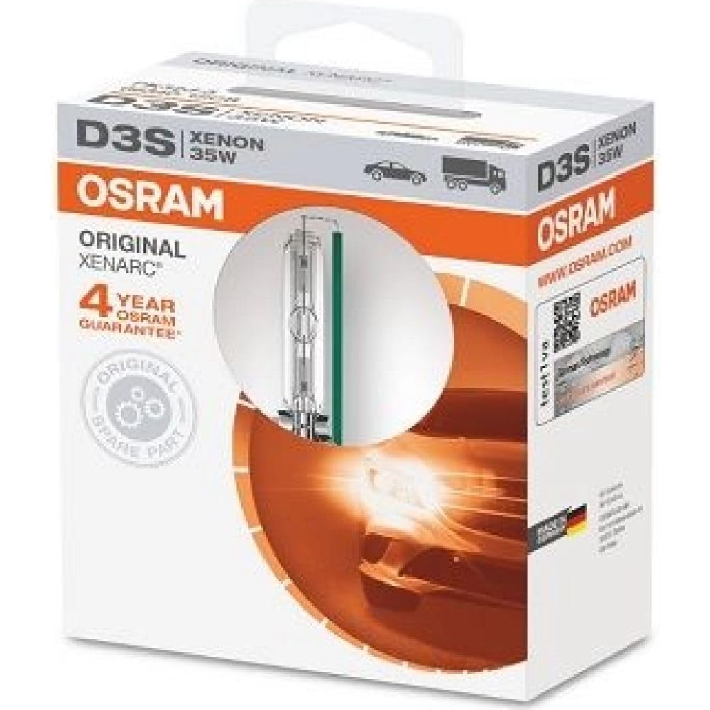 OSRAM XENARC ORIGINAL D3S HID Xenon-Brenner, Entladungslampe, Erstausrüsterqualität OEM, 66340-1SCB, Softcover Box (1 Lampe) von Osram