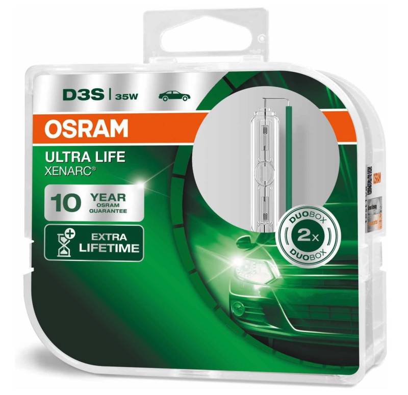 Osram XENARC ULTRA LIFE D3S HID Xenon-Brenner, Entladungslampe, 66340ULT-HCB, Duobox (2 Stück), Duo Box, weiß von Osram