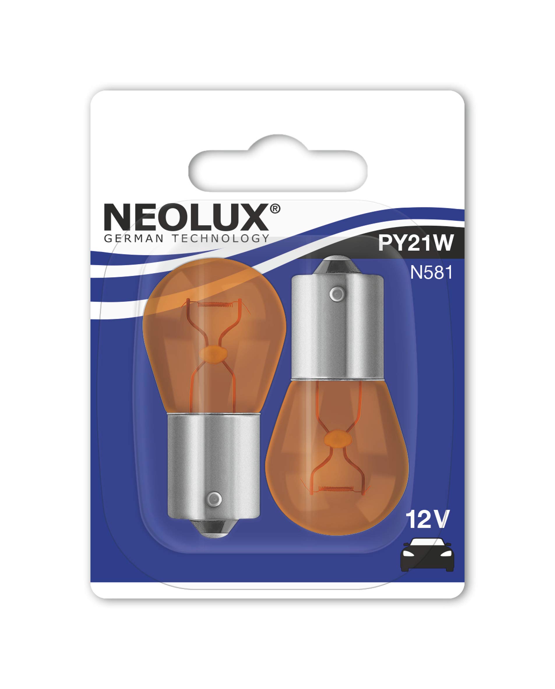 Osram 12V 21W BAU15s (gelb) Blister 2st. Neolux N581 von NEOLUX