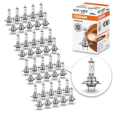 Osram 40x H7 ORIGINAL LINE 12V Faltschachtel [Hersteller-Nr. 64210] für Alpina, Audi, BMW, Hyundai, Kia, Mercedes-Benz, Nissan, Opel, Peugeot, Porsche von Osram