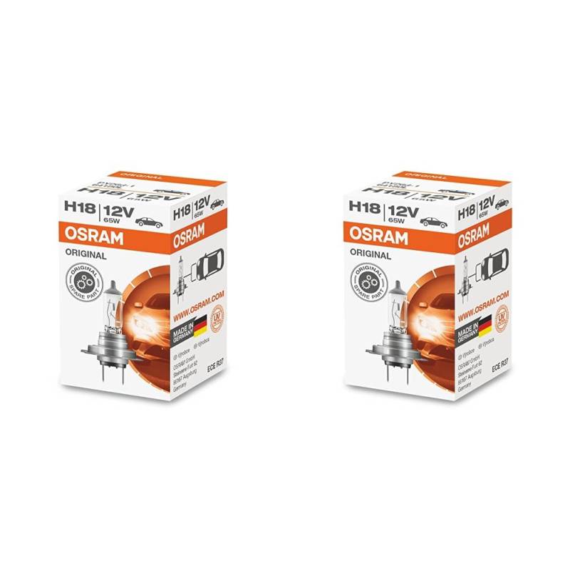 Osram 64180L Halogen-Scheinwerferlampe, H18, 12V PKW, Faltschachtel (Packung mit 2) von Osram