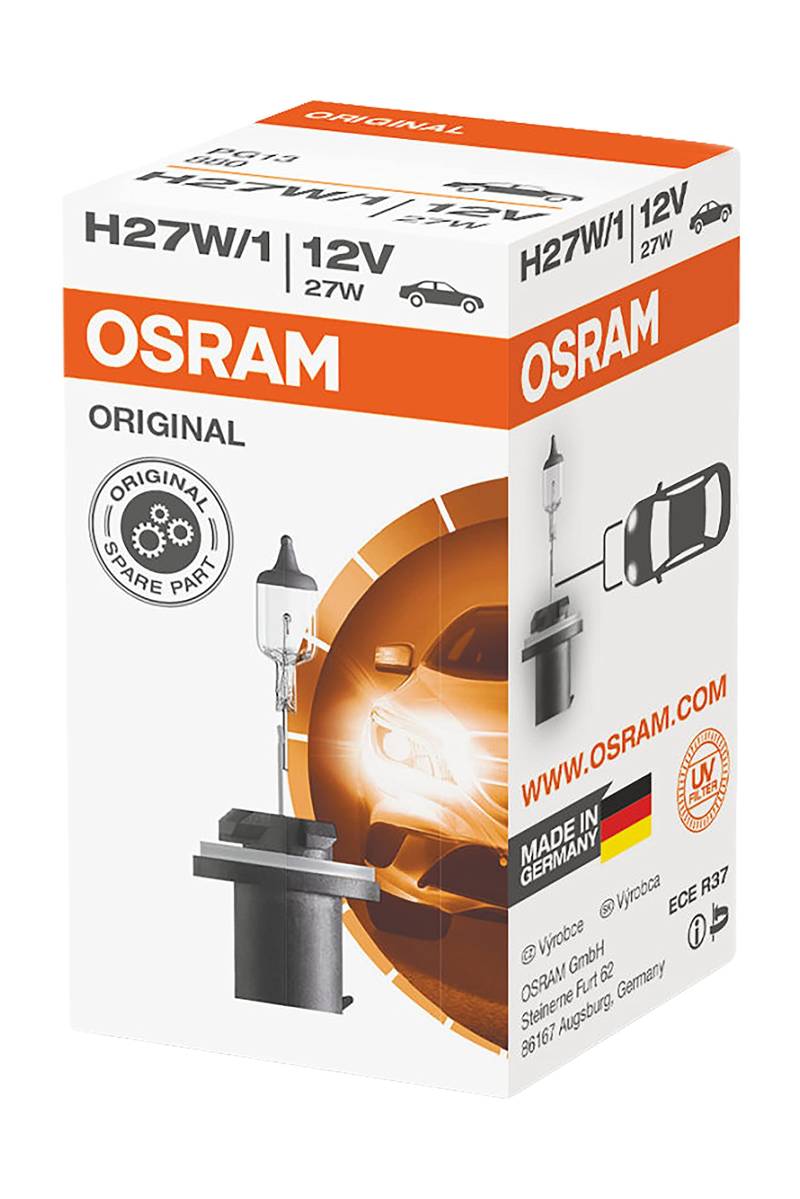 Osram 880 Lampe, H27/1, 12V, 27W, PG13, 1 Stück im Karton von Osram