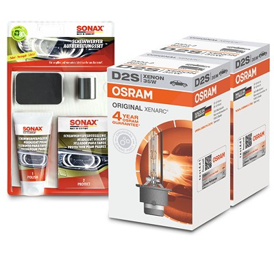 Osram D2S XENARC ORIGINAL + Sonax Aufbereitungsset [Hersteller-Nr. 66240] von Osram