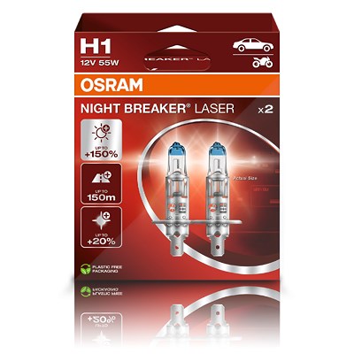 Osram H1 NIGHT BREAKER LASER Glühlampe DuoBox [Hersteller-Nr. 64150NL] von Osram