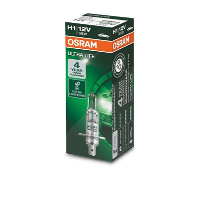 Osram H1 ULTRA LIFE Faltschachtel [Hersteller-Nr. 64150ULT] für Skoda, Ssangyong, Smart, Toyota, Subaru, Volvo, VW, Uaz, BMW, Alpina, Fiat, Daimler, C von Osram