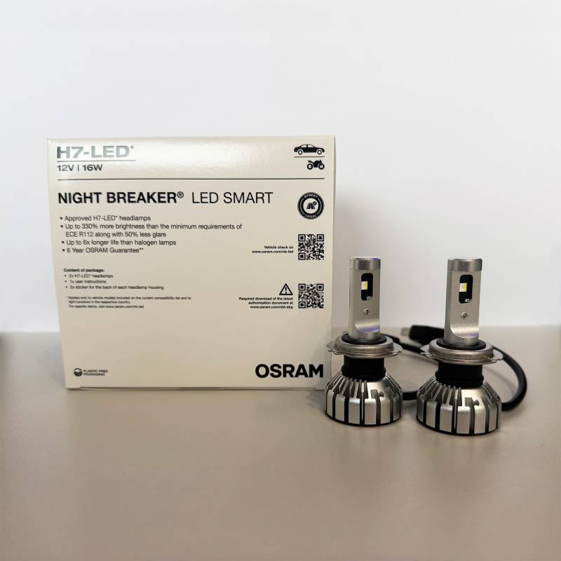 Osram H7 NIGHT BREAKER LED SMART +330% StVZO-Konforme Werkstatt Profi-Set 2St von Osram