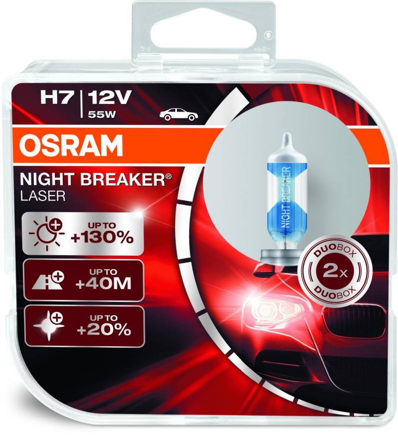 Osram H7 laser Night Breaker Duo Box 64210 nbl-hcb Licht (55 W, 12 V, 2 Leuchtmittel) von Osram