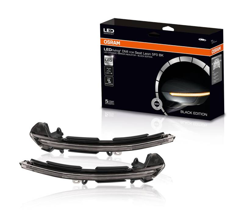 Osram LEDDMI 5F0 BK S LEDriving dynamischer LED Spiegelblinker - Black Edition, Set of 2 von Osram