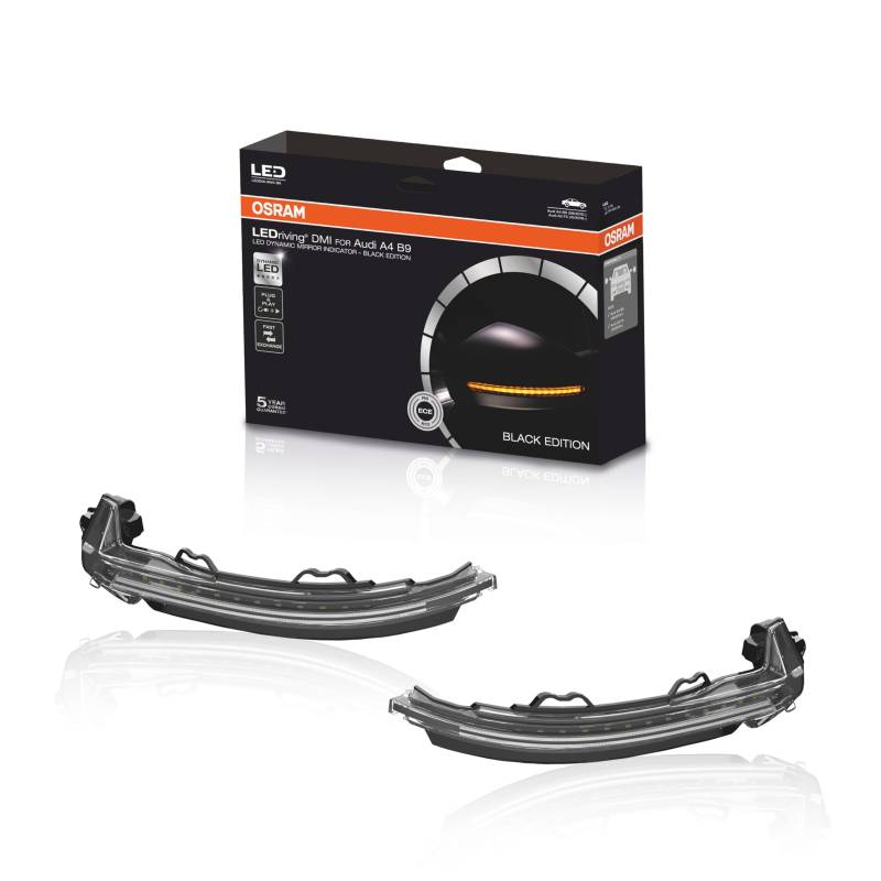 OSRAM LEDDMI 8W0 BK S LEDriving dynamischer LED Spiegelblinker - Black Edition, Set of 2, Audi A4 B9 von Osram