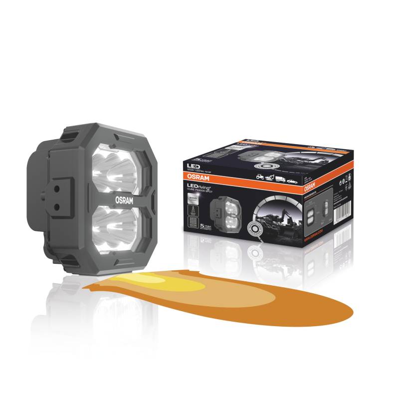 OSRAM LEDriving® Cube PX4500 Spot, LEDPWL112-SP, OFF ROAD, LED Arbeitsscheinwerfer, 4500 Lumen, Faltschachtel (1 Lampe) von Osram