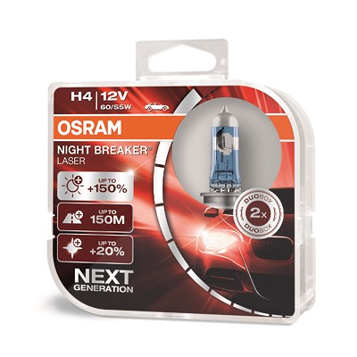 Osram NIGHT BREAKER® LASER H4 Duobox [Hersteller-Nr. 64193NL-HCB] für Peugeot, Porsche, Pontiac, Proton, Renault, Plymouth, Piaggio, Puch, Seat, Saab, von Osram