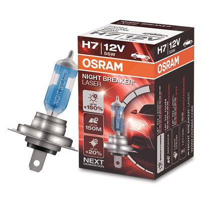 Osram NIGHT BREAKER® LASER H7 Faltschachtel [Hersteller-Nr. 64210NL] für Abarth, Alfa Romeo, Alpina, Audi, BMW, Chevrolet, Chrysler, Citroën, Dacia, D von Osram