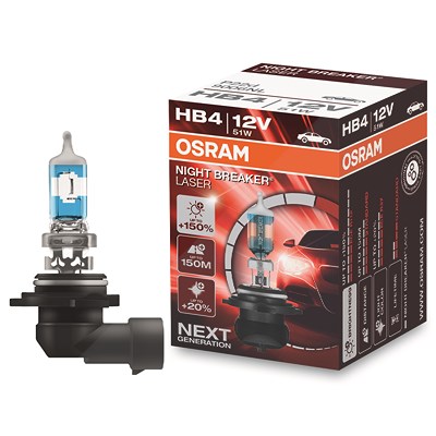 Osram NIGHT BREAKER® LASER HB4 Faltschachtel [Hersteller-Nr. 9006NL] für Alpina, BMW, Cadillac, Chevrolet, Chrysler, Daihatsu, Dodge, Ford, Honda, Hyu von Osram