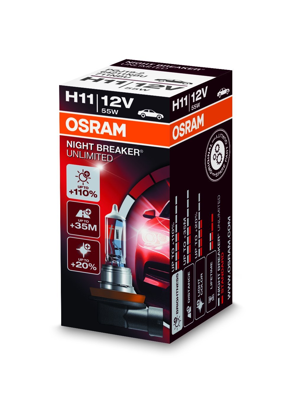 Osram Night Breaker Unlimited Halogen Birne - H11 - 12V/55W - pro Stück von Osram