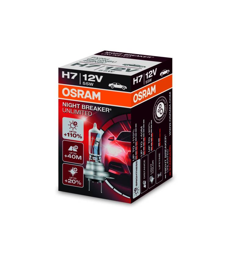 Osram Night Breaker Unlimited Halogen Birne - H7 - 12V/55W - pro Stück von Osram