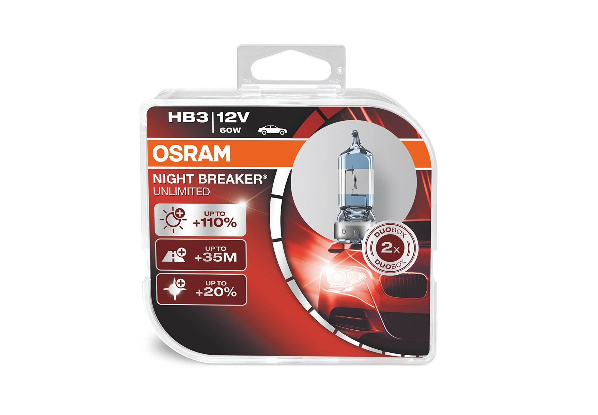 Osram Night Breaker Unlimited Halogen Birnen - HB3 (9005) - 12V/60W - Satz à 2 Stück von Osram