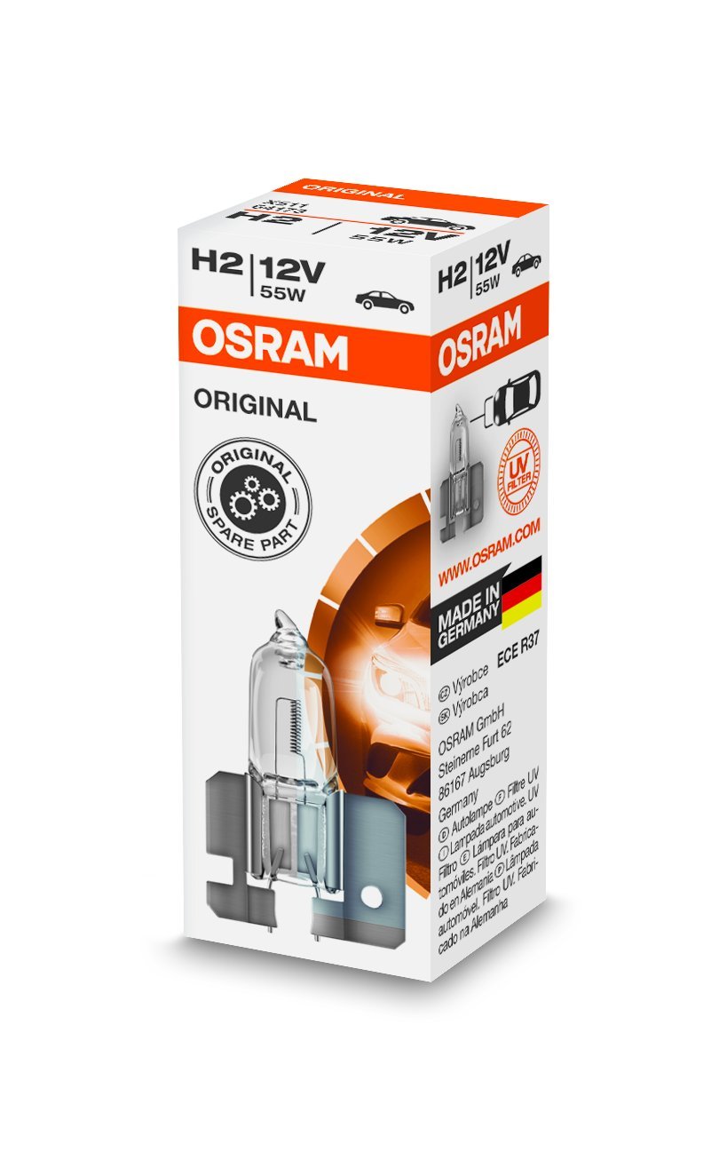 Osram ORIGINAL H2, Halogen-Scheinwerferlampe, 64173, PKW, 12V, 1er Faltschachtel von Osram