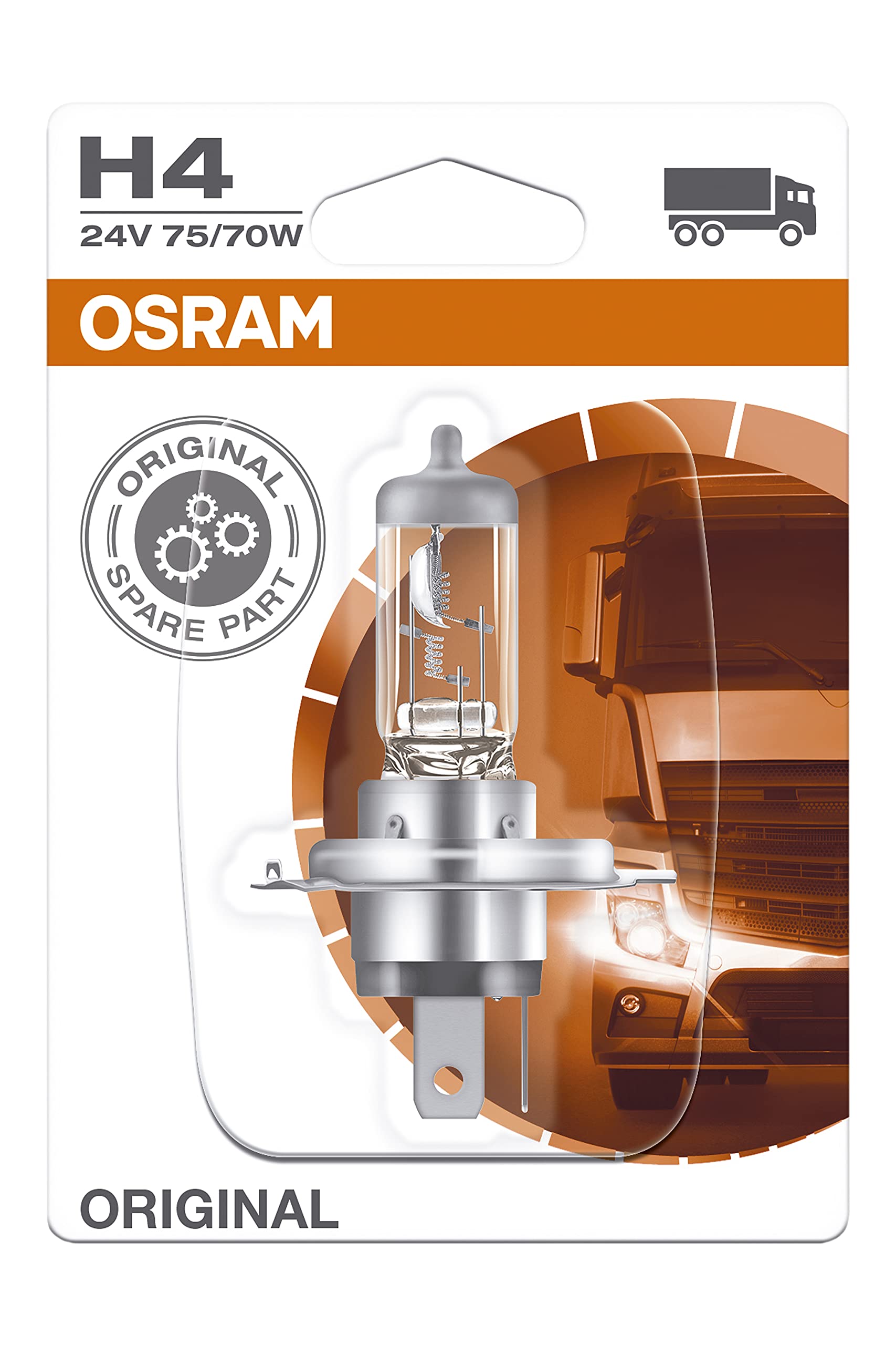 OSRAM ORIGINAL H4 für LKW, 64196-01B, 24V, Einzelblister von Osram