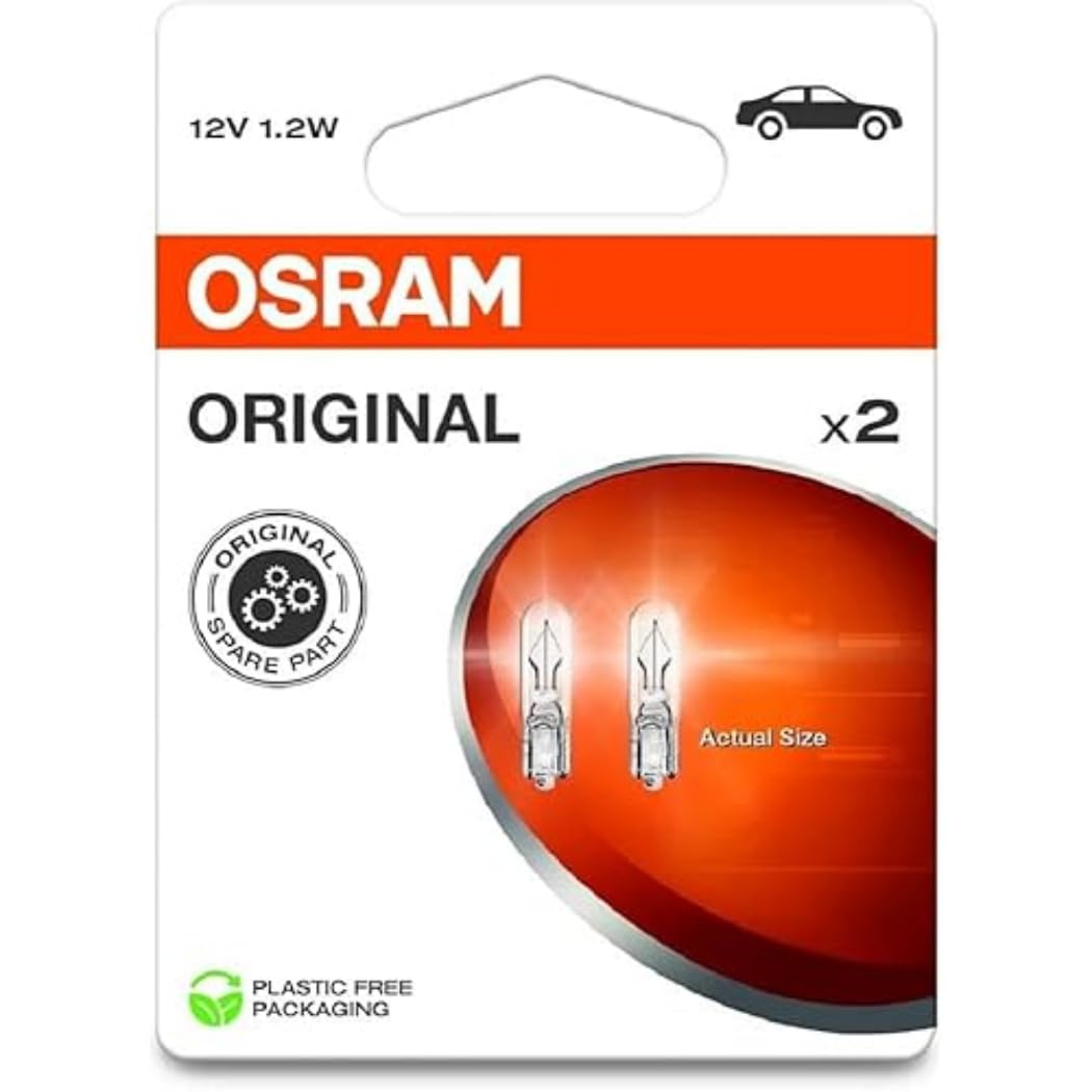 Osram ORIGINAL LINE 12V, Glass Wedge Base, 2721-2BL, Doppelblister, white von Osram