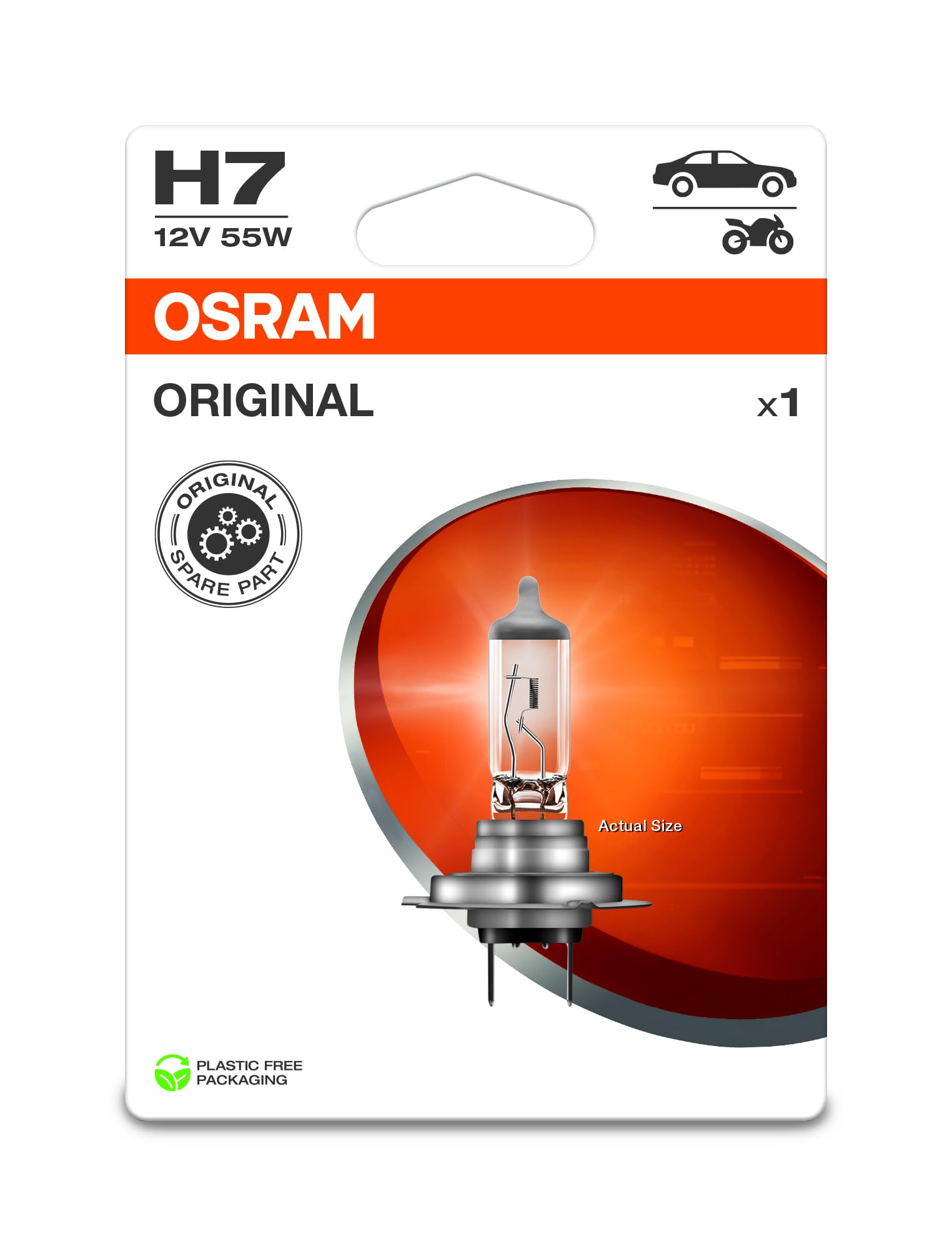 Osram ORIGINAL LINE 12V, H7, Halogen-Scheinwerferlampe, Einzelblister, white von Osram