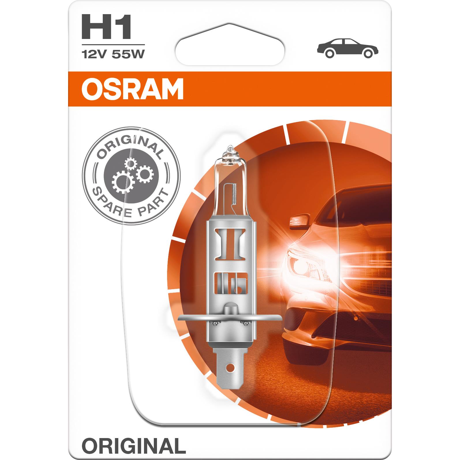 Osram Original Leuchtmittel H1 12V, 55W Stecksockel P14.5s von Osram