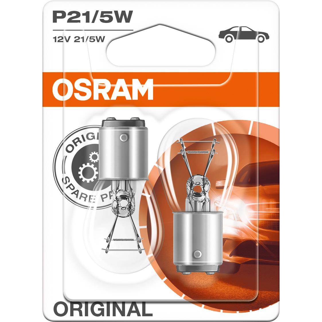 Osram Original Leuchtmittelpaar 12V, 21/5W Bajonettsockel BAY15d von Osram